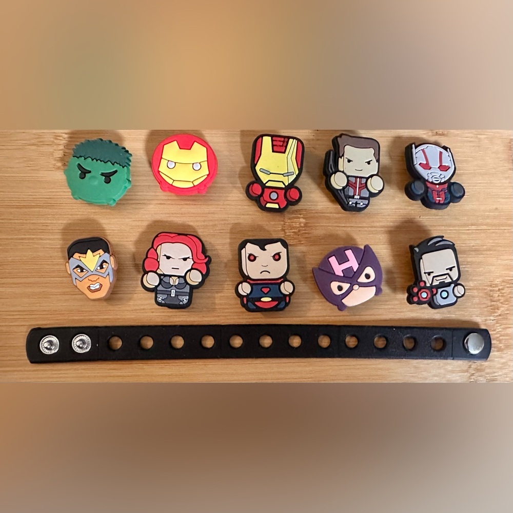 Superhero Jibbitz Shoe Charms - Assorted Marvel & DC Inspired Faces